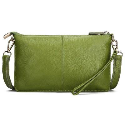 Women Genuine Leather Day Clutches Candy Color Shoulder Bag0