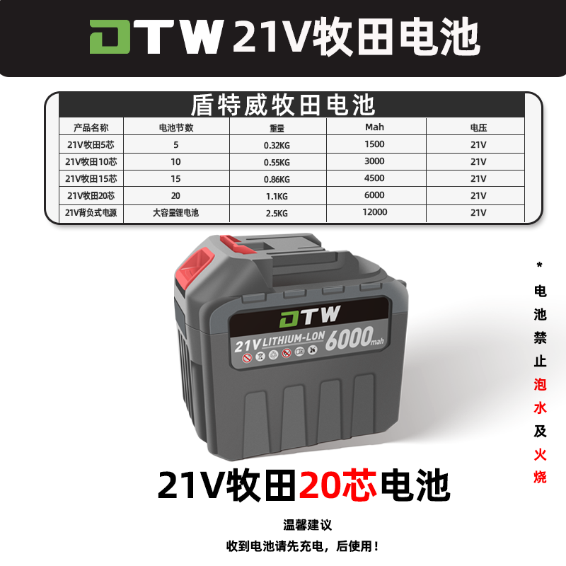 盾特威牧田插口20芯电池21V适配通用剪刀锯子水枪抽水泵电动工具