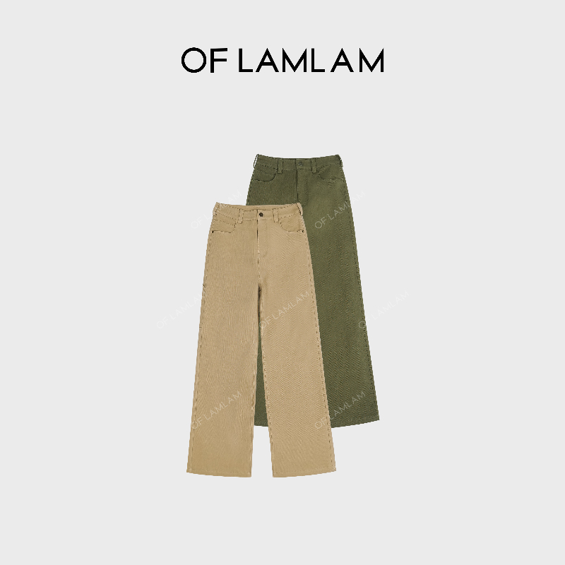 “古着随行”极简风简约直筒高腰复古风休闲牛仔裤 LAMLAM MK265G