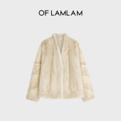 MP281G 水貂极简精致贵奢风V领落肩皮草外套 惑世名流 LAMLAM