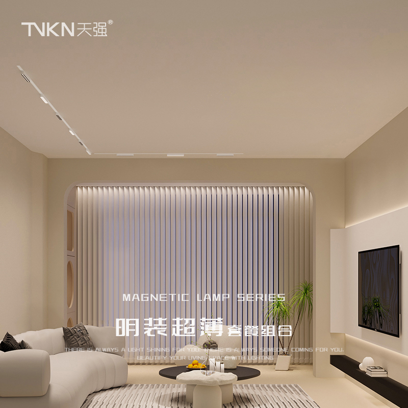 天强超薄磁吸轨道灯明装无主灯客厅照明智能调光全屋套餐组合