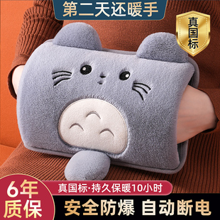 2025新款 暖手宝毛绒可爱女生用冬天电热宝暖水袋 防爆热水袋充电式