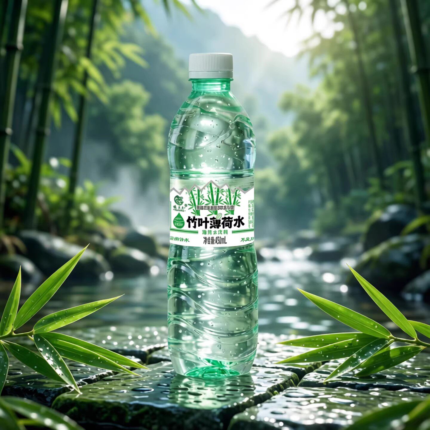 竹叶薄荷水清凉饮料滇式云南老牌子竹叶味薄荷味饮品450mlX12瓶装