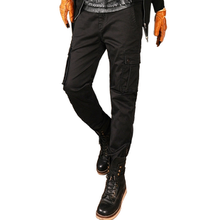 uglybros摩托车骑行牛仔裤机车工装束腿裤宽松防风加绒冬季防摔