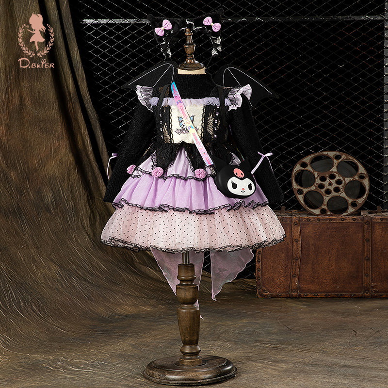 DeerBell库洛米裙子女童秋冬新款儿童生日公主裙女孩吊带蓬蓬裙子