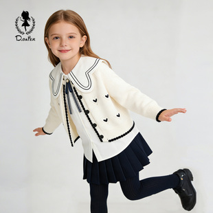 DeerBell童装女童套装春装学院风儿童衣服大童女孩洋气时髦jk裙子