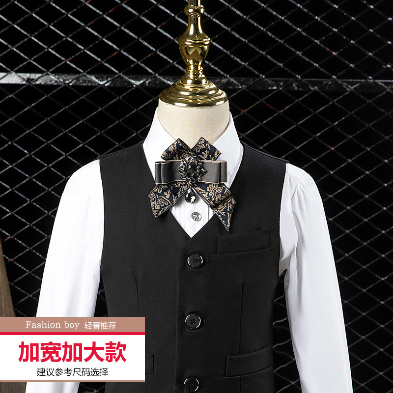 男童加大码西服套装儿童加肥加宽钢琴演出礼服胖童英伦风帅气西装