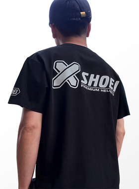 Shoei X15 CROSS LOGO纯棉T恤 摩托机车夏季赛车短袖骑行圆领