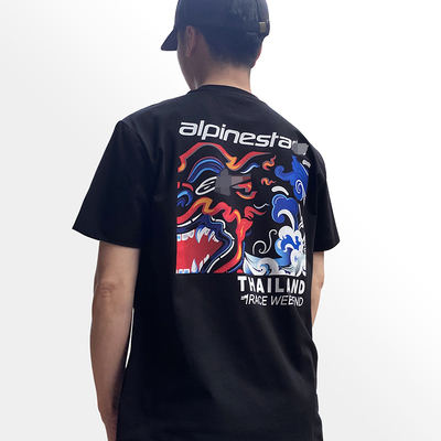 a星泰国元素主题赛车黑色短袖