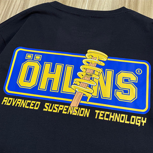 ohlins奥林斯减震器赛事避震周边热卖夏季休闲印花圆领短袖衣服
