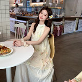 法式立体花朵刺绣连衣裙女2025年夏季新款海边度假风气质超仙长裙，商品下架区，浙宝176（原073）