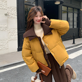 【有现货】【主推款】时尚针织拼接90羽绒服女短款8998-P295-K448，女装羽绒服，浙宝176（原073）