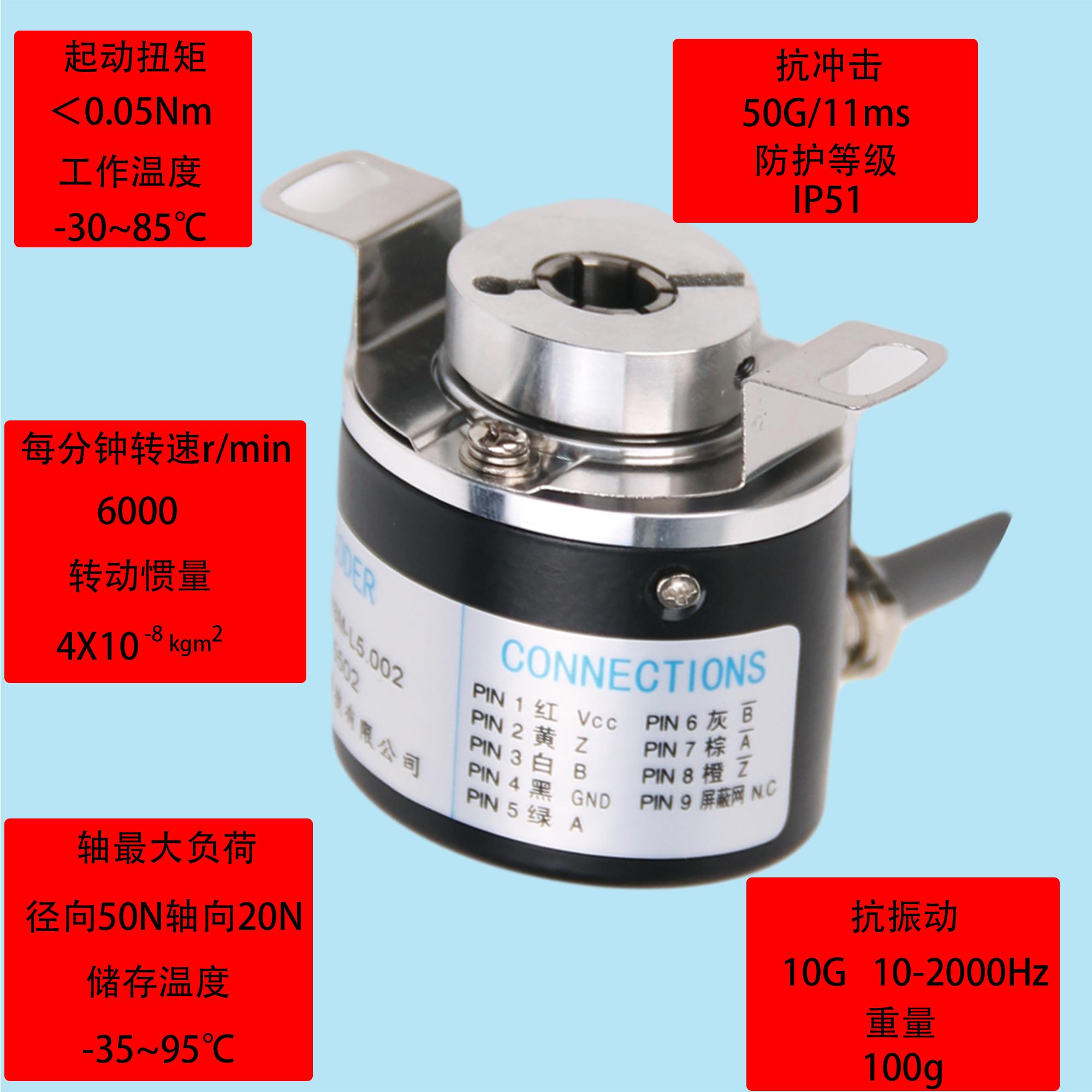编码器K3808G-1024BM-L5-002光电增量车床机床值旋转空心主轴*