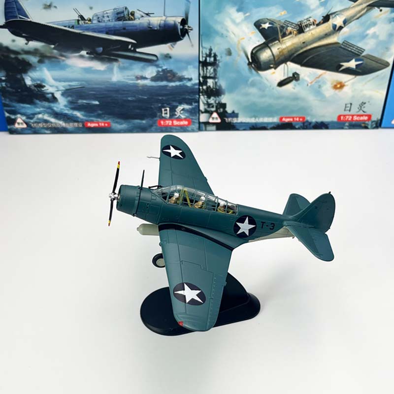 1/72美军TBD鱼雷攻击机黄蜂号T-3中途岛战役飞机成品军事模型摆件