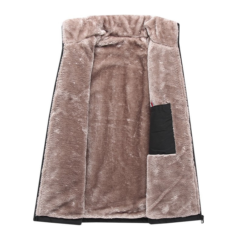 男士冬季新款羊羔绒外套冬季加绒加厚爸爸装中老年棉衣羊羔毛棉服