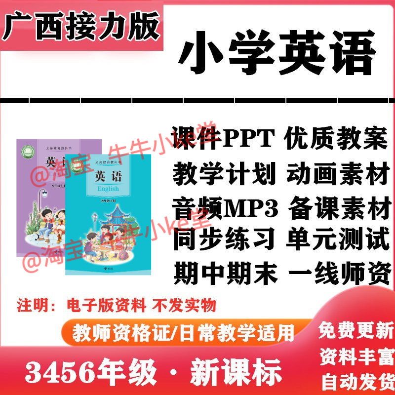 2026新改版 广西接力版小学英语三四五六年级上下册PPT课件教案音频MP3动画同步练习单元测试期中期末电子版