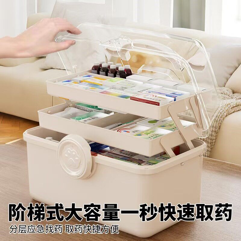 医药箱家用大容量医疗急救箱医护多层药品应急收纳盒家庭装手提箱