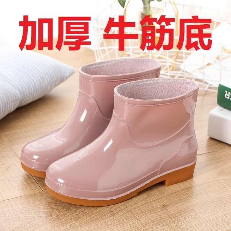 女士雨鞋成人短筒加绒雨靴低筒厨房胶鞋耐磨防水防滑水靴保暖水鞋