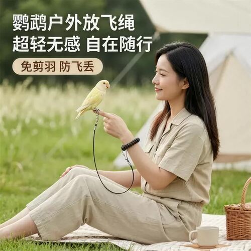 鹦鹉专用放飞绳虎皮牡丹玄凤小太阳和尚遛鸟神器鹦鹉外出牵引绳