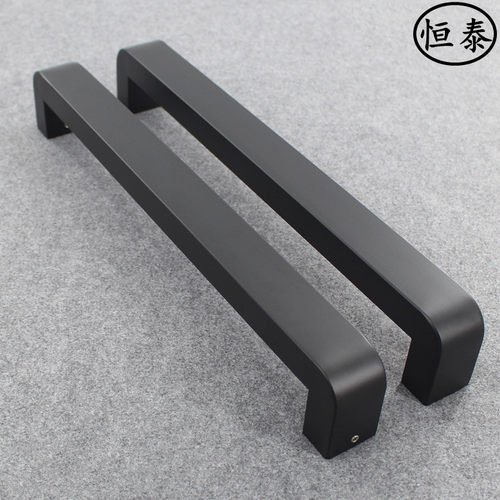 加厚新款圆角玻璃门拉手香槟金不锈钢无框门亚黑色推拉门木门把手