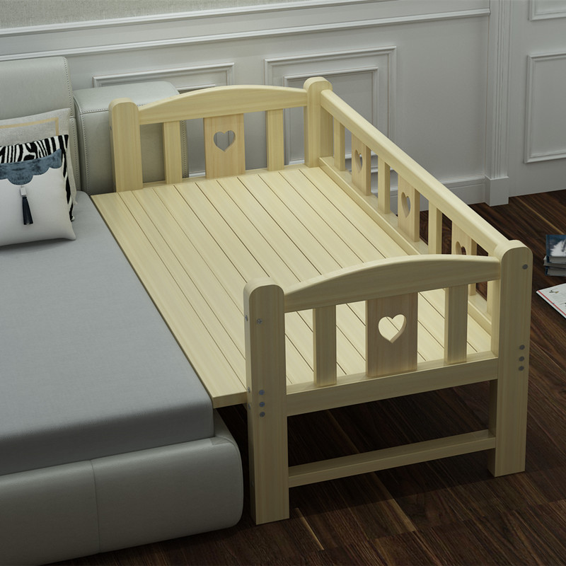 儿童带护栏床 实木小男孩女孩公主婴幼儿宝宝拼接床 加宽床边床