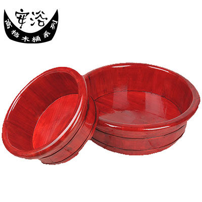 二件套婚庆用品 洗脚盆洗脸红木盆双用 双人足浴红木盆 喜庆嫁妆