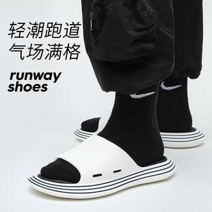 优调时尚 厚底运动软底居家浴室女夏男可 户外跑道凉拖鞋 新款