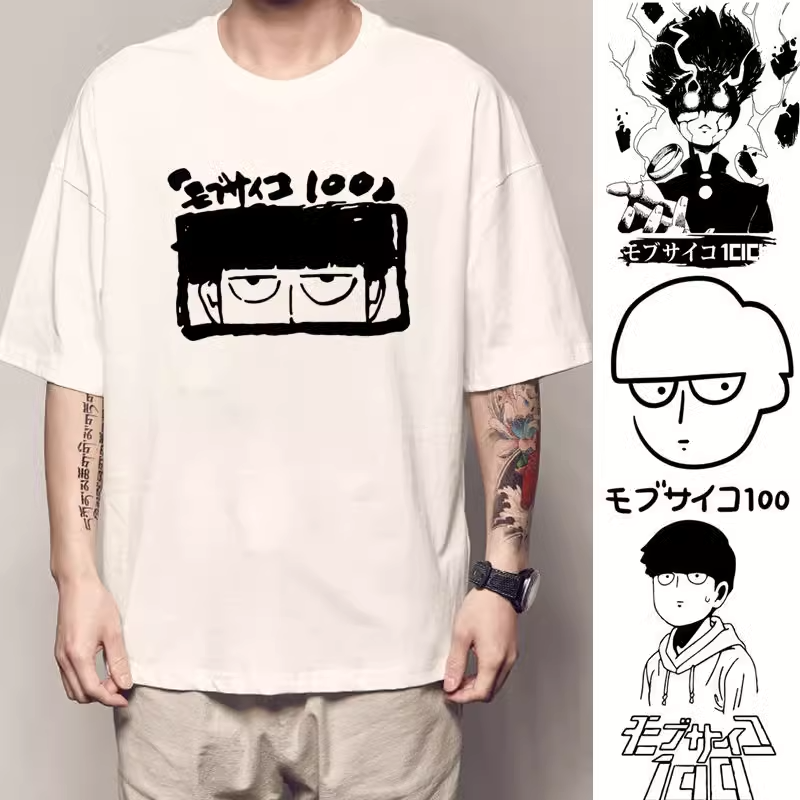 纯棉灵能百分百T恤小酒窝短袖路人超能100影山茂夫周边衣服