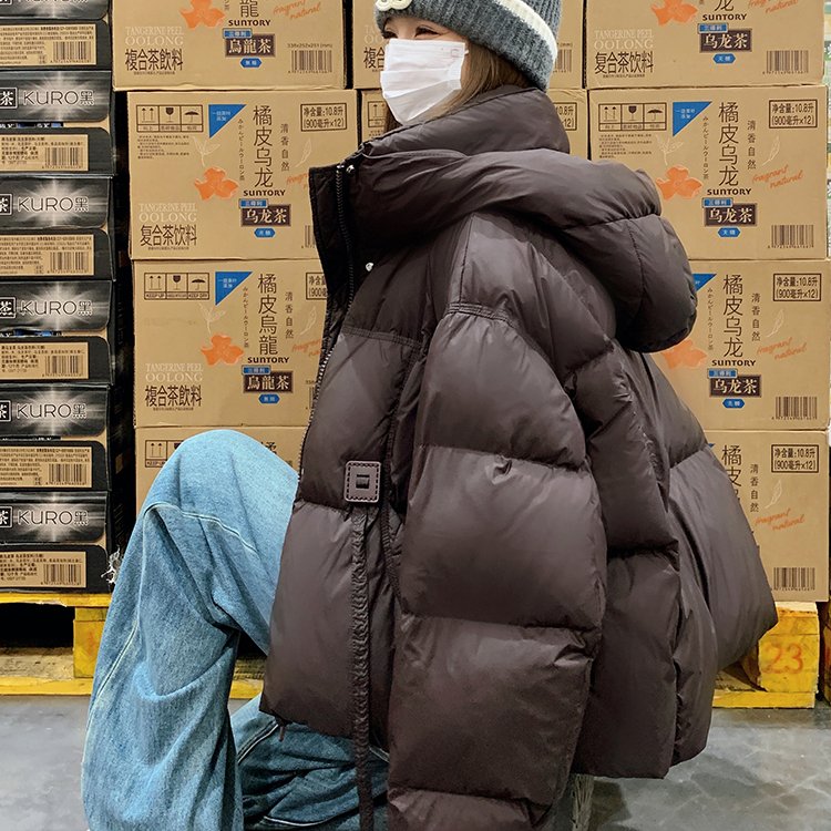 特价咖色羽绒服女短款小个子龟背冬季2025新款加厚美拉德棕色外套