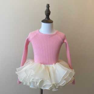 儿童舞蹈小毛衣秋冬天芭蕾体操服跳舞罩衫女孩练功服外套加厚外搭