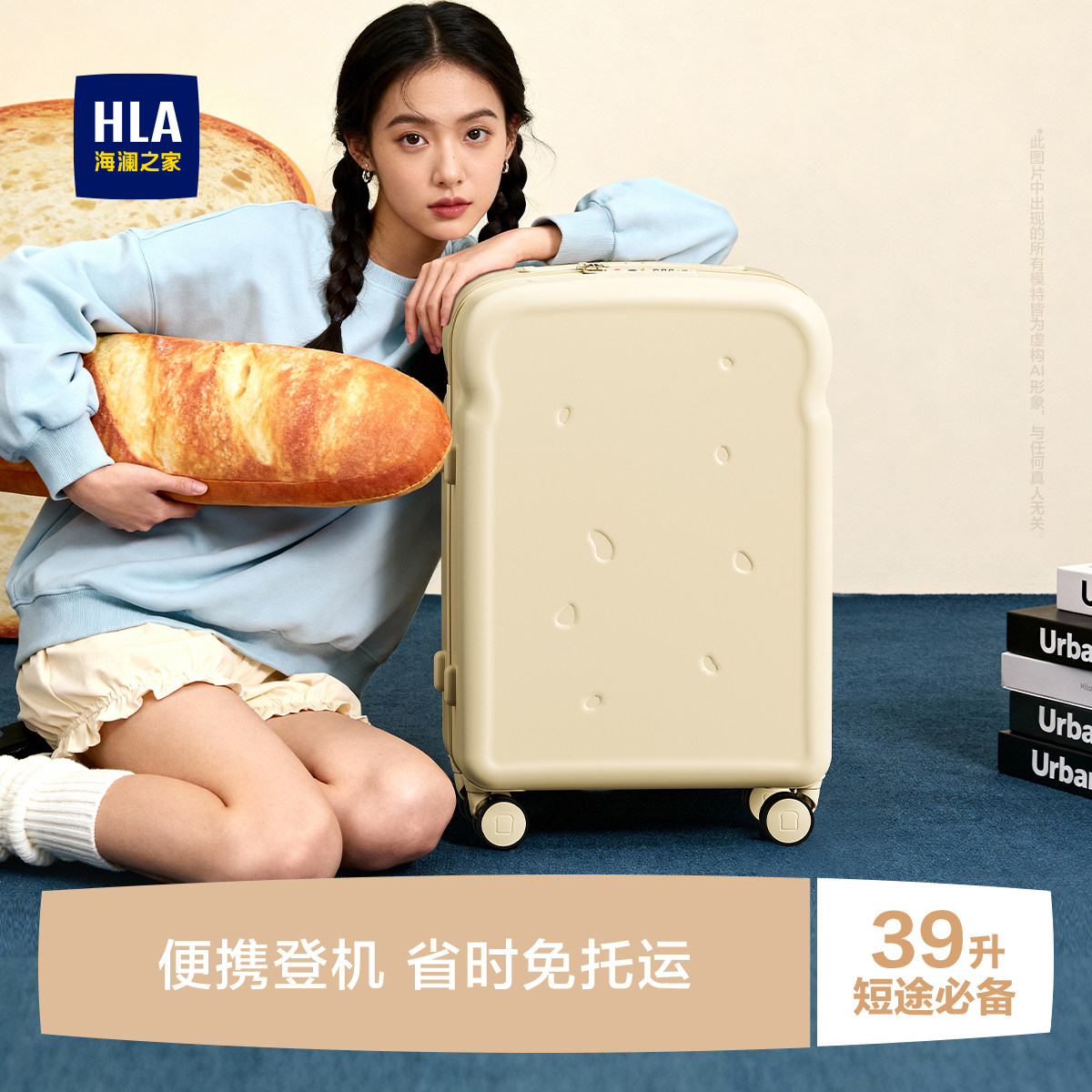 HLA/海澜之家吐司行李箱2026新款女20寸登机旅行箱多功能拉杆箱24,箱包皮具/热销女包/男包,旅行箱,淘宝优惠券,粉丝福利购,淘宝优惠卷