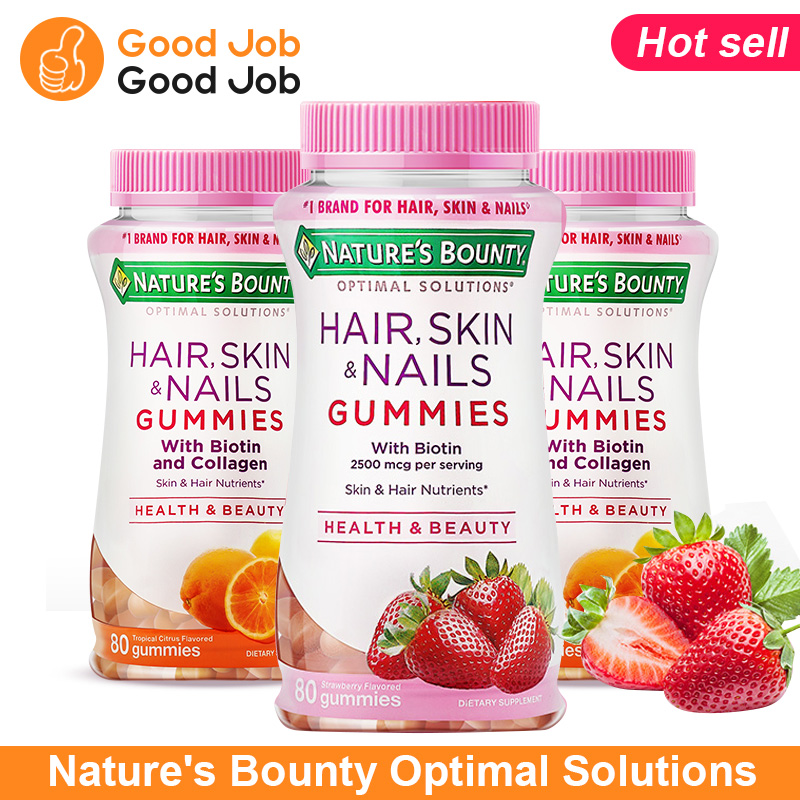 Nature's Bounty Optimal Solutions 80 Gummies Hair Skin N