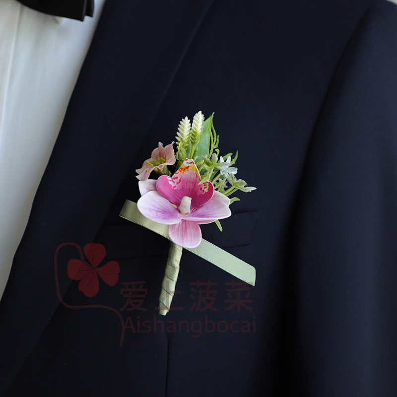 结婚胸花伴郎伴娘新郎婚礼嘉宾襟花男士西装商务会议仿真花简约