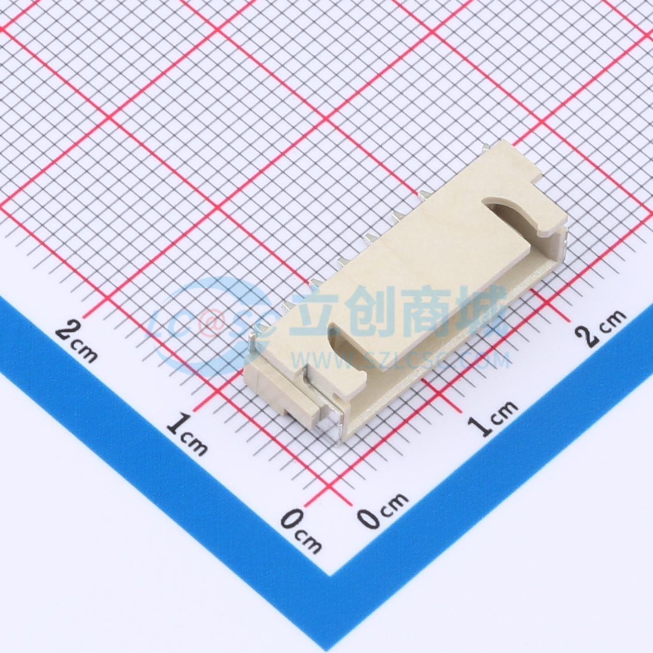 线对板针座 TJC3-7AWB SMD,P=2.5mm,卧贴 1x7P 卧贴 电子元器件