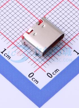 USB连接器 HC-TYPE-C-16P-01A-R SMD 三次molding 红色胶芯 Type-