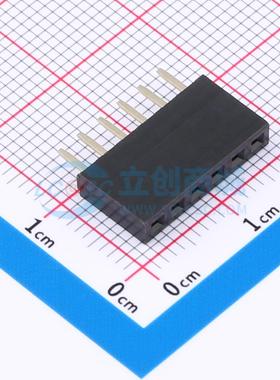 排母 F185-1106A0ASUC3 插件,P=2.54mm 1x6P 单排 电子元器件配单