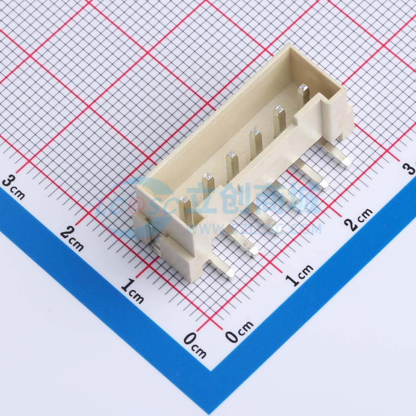 线对板针座 BX-VH3.96-6PLT SMD,P=3.96mm 1x6P 立贴 电子元器件