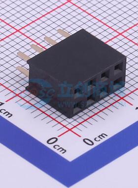 排母 X6521FV-2x04-C85D32 插件,P=2.54mm 2x4P 方孔 电子元器件