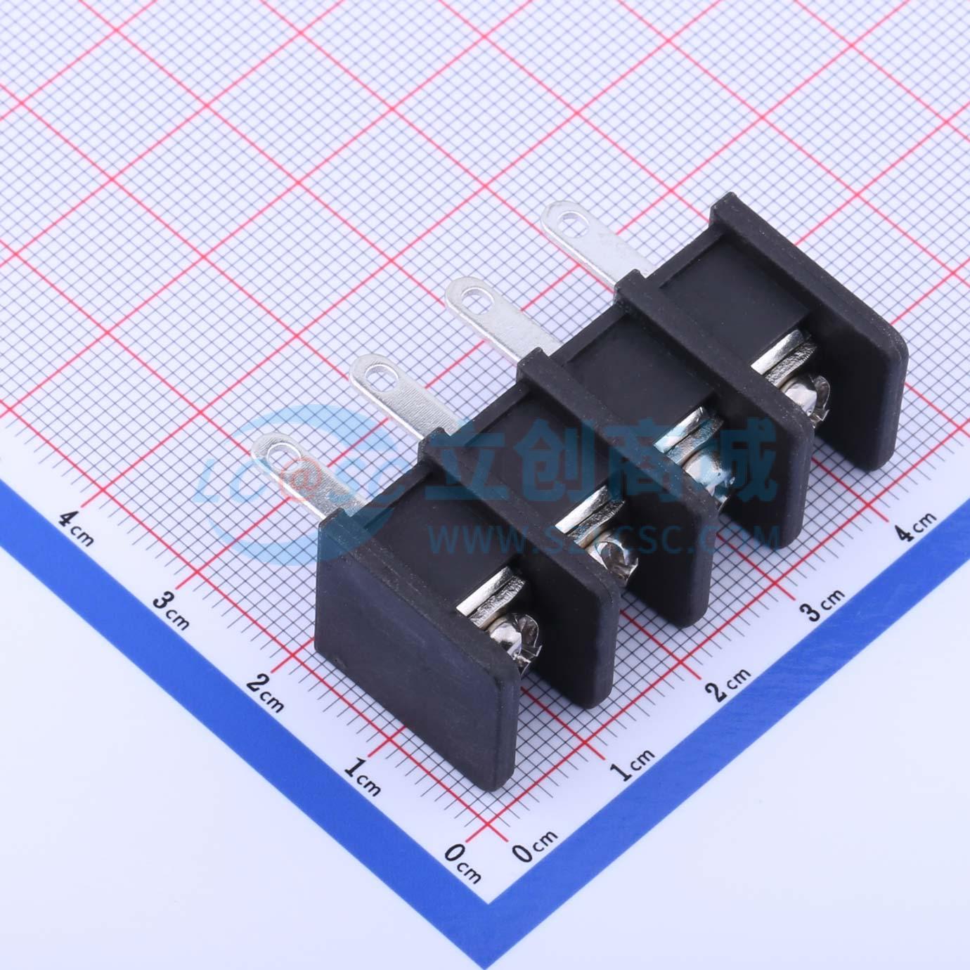 栅栏式接线端子 DBT30H-10.0-4P-BK-P 插件,P=10mm 两面 1x4P 直