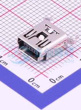 USB连接器 UX-156-AR 插件 MINI直插弯脚USB插座9.4x8.2x4.0mm Mi
