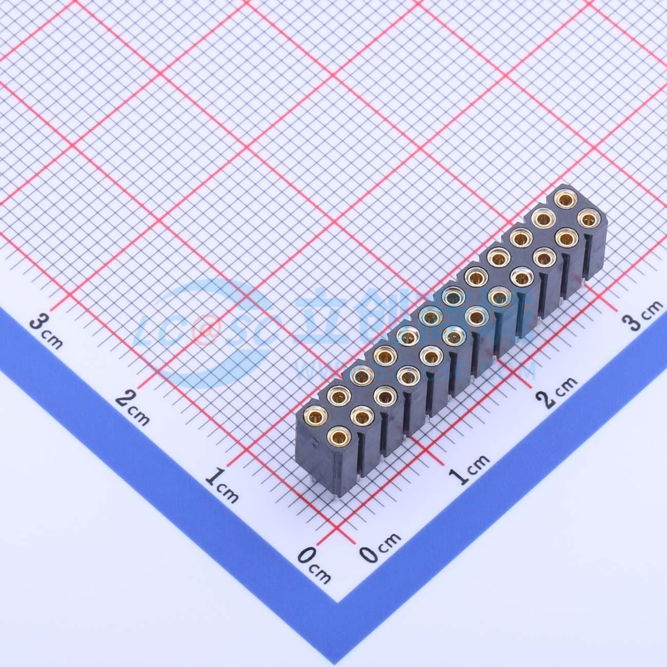 排母 X5521FV-2x12-C70D30-1000 插件,P=2.54mm 2x12P 圆孔 原装