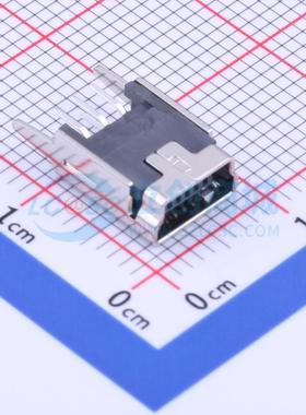 USB连接器 KH-MINI-DIP180-5P-Cu 插件 MINI连接器 铜壳 180°立