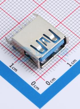 USB连接器 HC-USB3.0-L130-WJ 插件 USB 3.0 AF母 180度 弯脚卷边