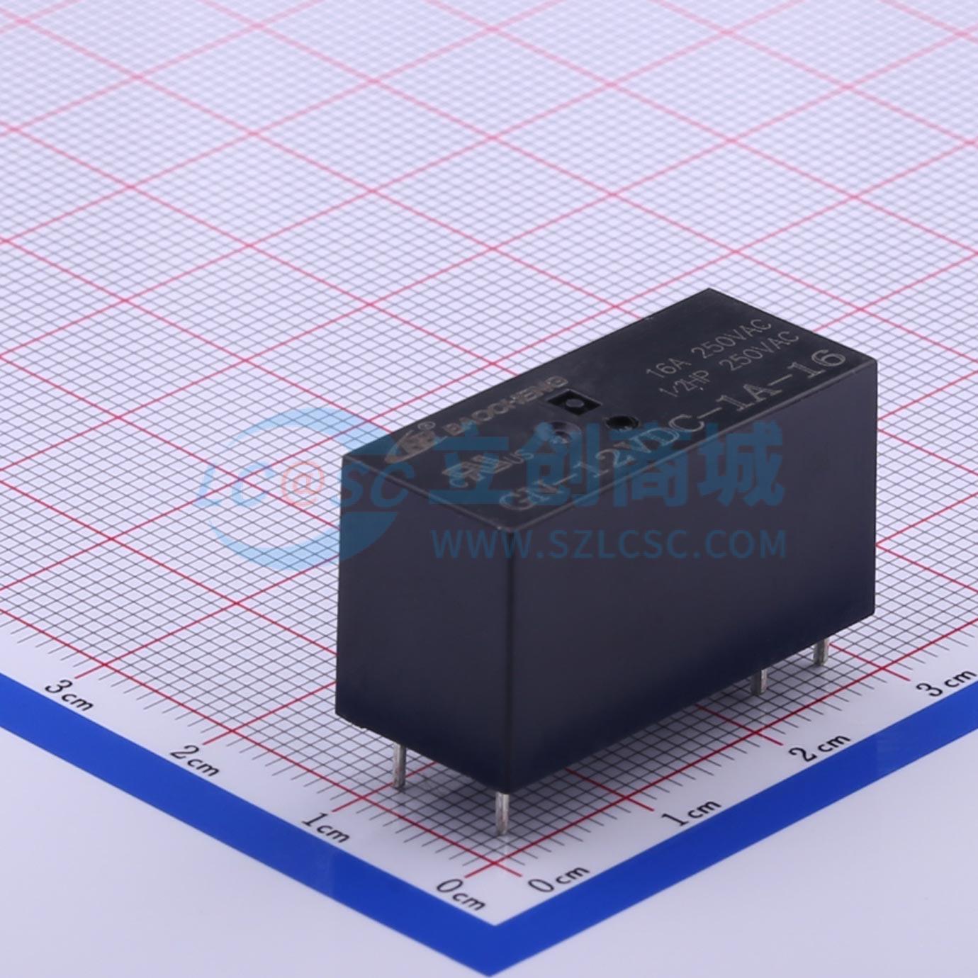 功率继电器 GN-12VDC-1A-16 DIP,12.7x29mm 6 12V 电子元器件配单