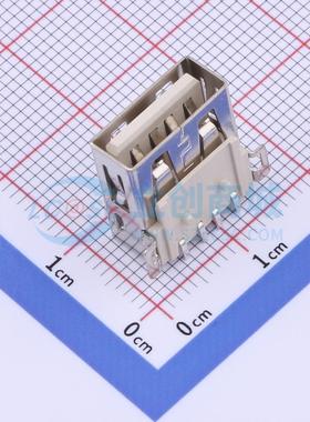 USB连接器 GT-USB-2004-CWG1N SMD AF铜壳全贴；无卷边；白色胶芯