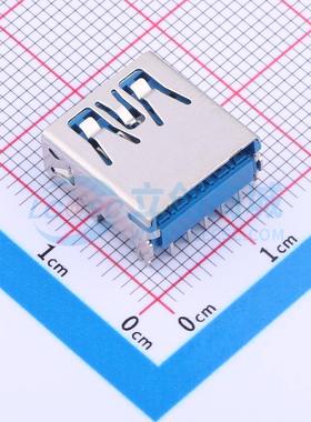 USB连接器 U231-091N-3BLRC11 插件 USB3.0连接器 AF9P蓝胶快充专