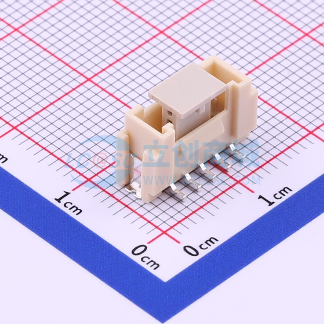 线对板针座 X2011WVS-05A-9TSN SMD,P=2mm 1x5P 立贴 电子元器件