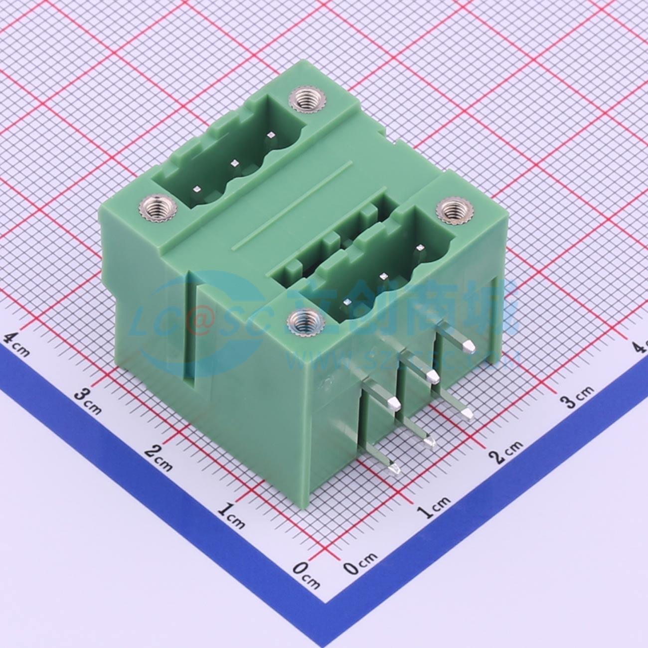 插拔式接线端子 KF2EDGRHM-5.08-2*3P 弯插,P=5.08mm 板端/插座-