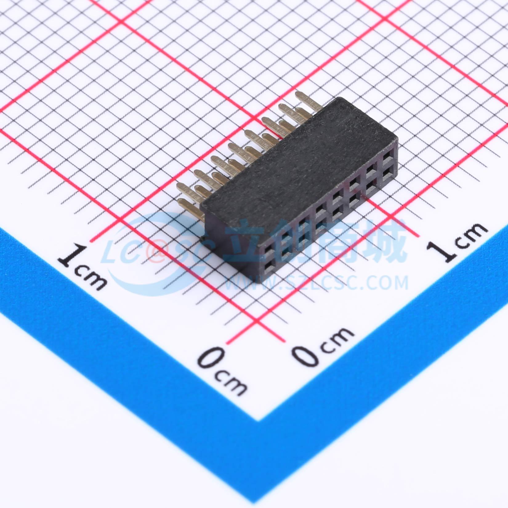 排母 MTF344-208SU1 插件,P=1.27mm 2x8P 双排 电子元器件配单