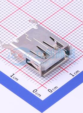 USB连接器 USB-255-BRYH150 插件 180度15.0弯脚直插USB插座卷边